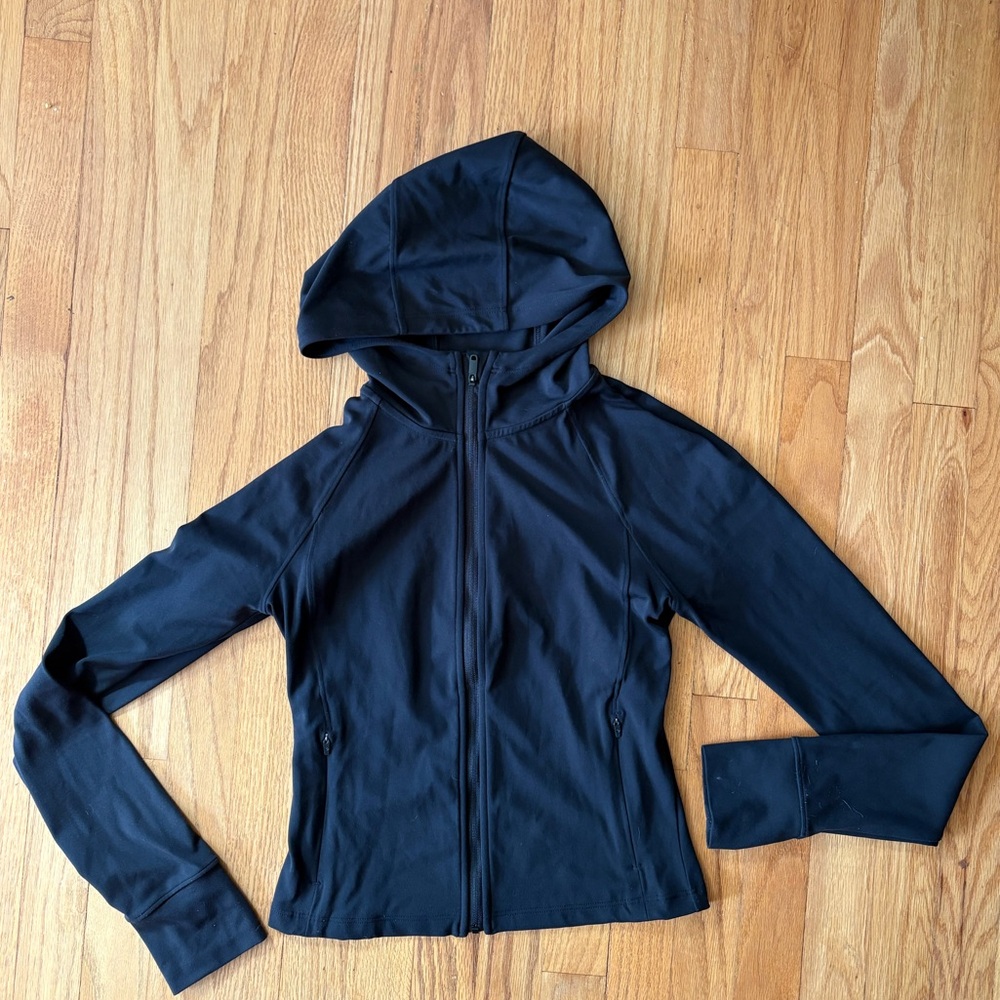 CRZ YOGA Womens Butterluxe Full Zip Workout Hoodie jacket, small, black
